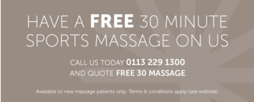 Have a FREE sports massage on us